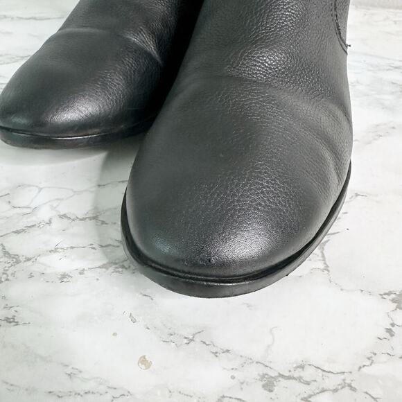 Tory Burch Gemini Goldtone Link Black Leather Flat Ankle Boots women’s size 8 - Picture 5 of 16